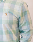 Parrot Green Plaid Button Down