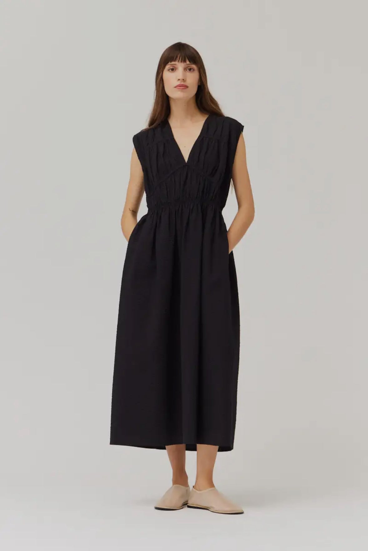 Seersucker Midi Dress
