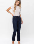 high rise ankle length slim jeans