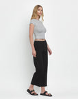 high rise wide leg frayed bottom denim jeans