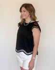 Black Cut-Out Blouse