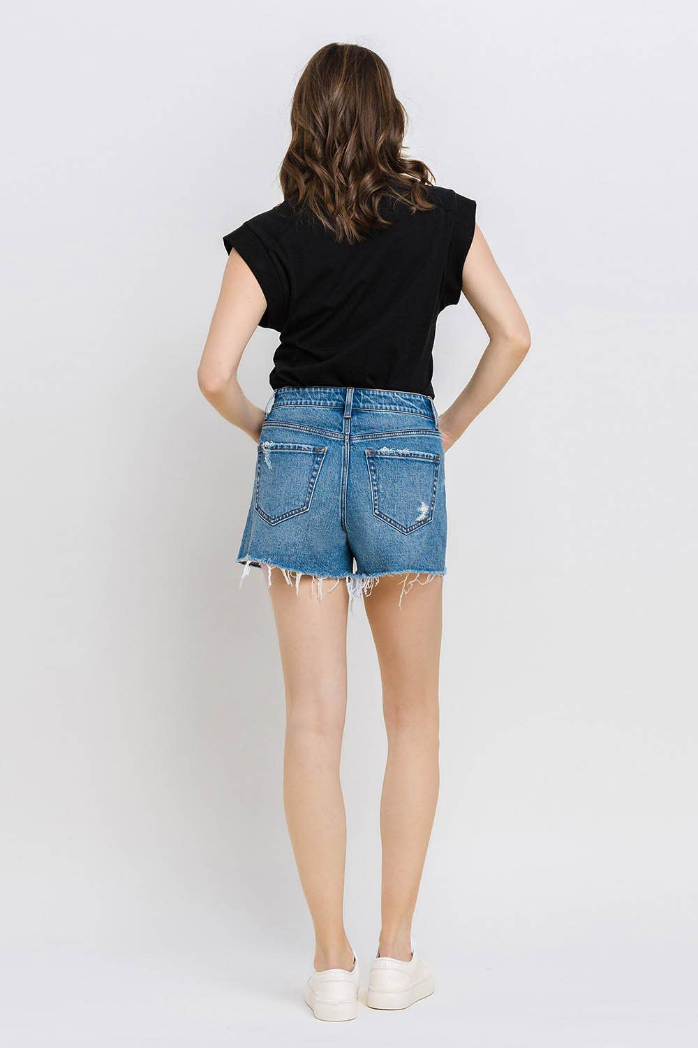 High Distressed Hem Shorts