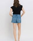 High Distressed Hem Shorts
