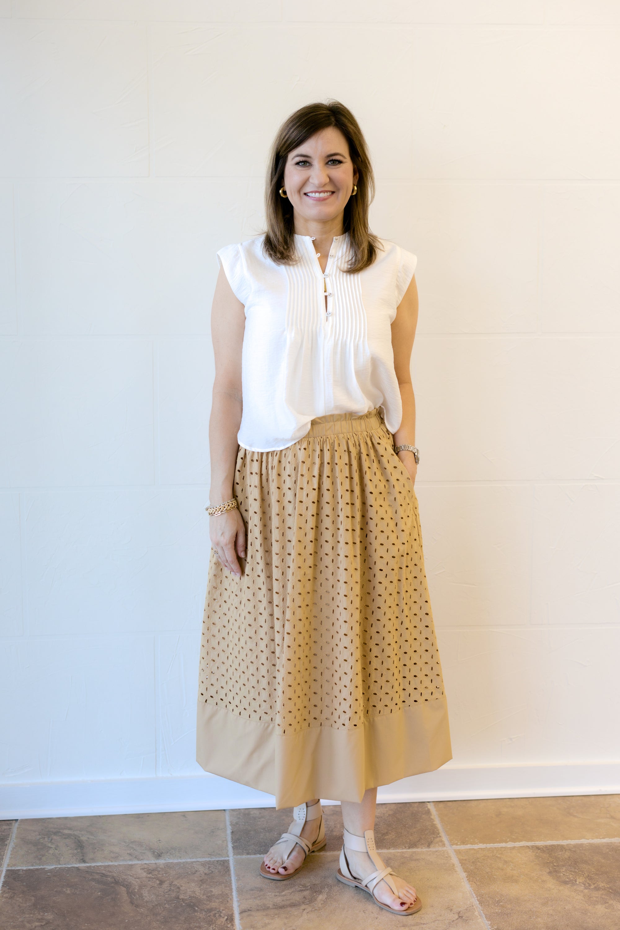 Butterscotch Eyelet Skirt