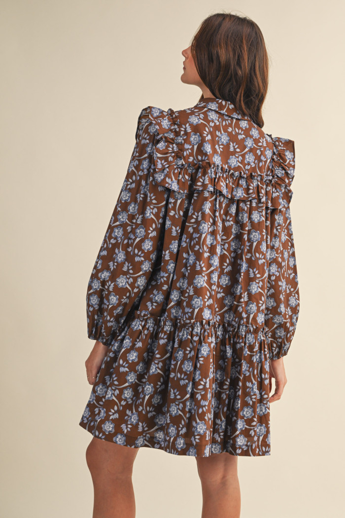 Brown Floral Dress
