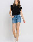 High Distressed Hem Shorts