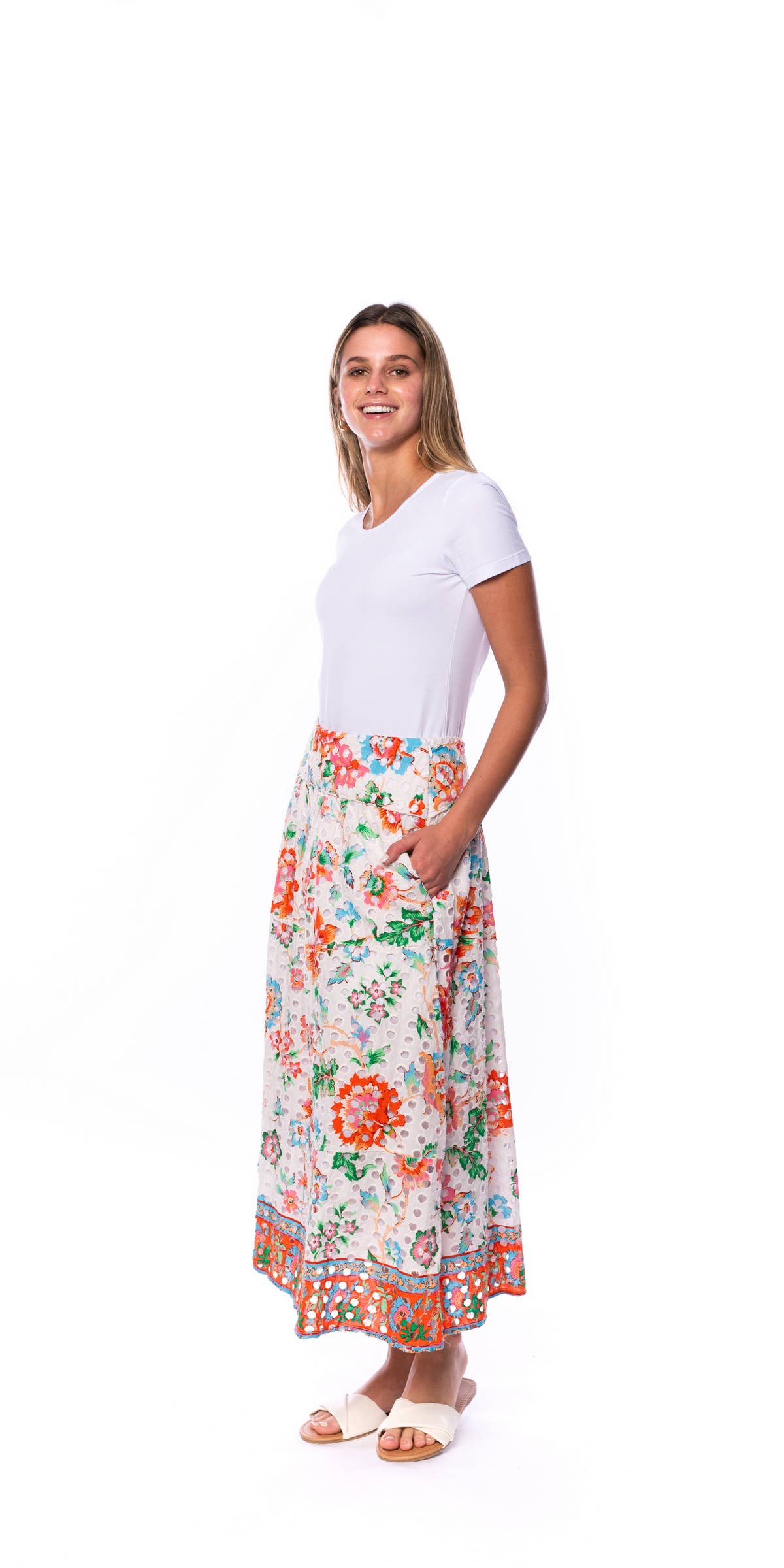 Floral Eyelet Skirt