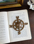 Compass Antiqued Brass Paperweight