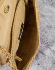 Woven Raffia Flap Shoulder Bag