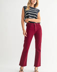Cherry Red Cropped Bootcut