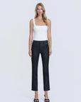 Coated Black High Rise Slim Straight