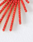 Red Sunburst Drop Earrings