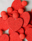 Beaded Heart Earrings
