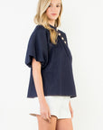 Puff Sleeve Denim Blouse