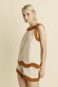 Brown Wave Blouse