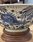 Blue and White Large Bowl Fish
