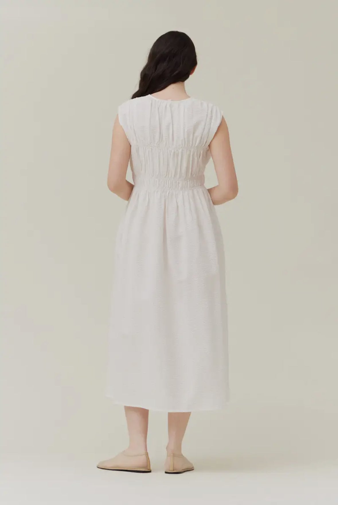 Seersucker Midi Dress