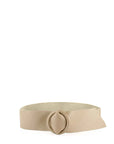 Leather Belt W/ Round Leather Buckle