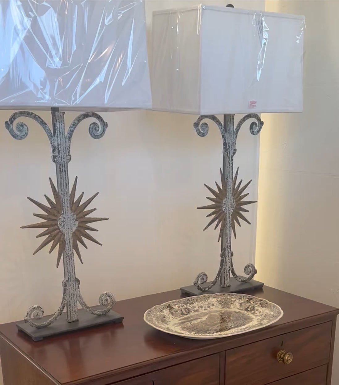 Sunburst 38 inch Lamps (Pair)