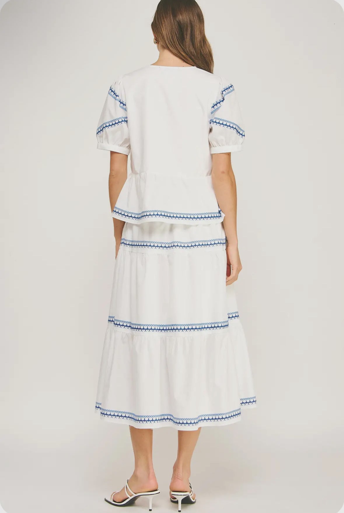 B&W Contrast Stitch Blouse