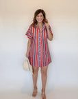 Stripe Button Up Mini Dress