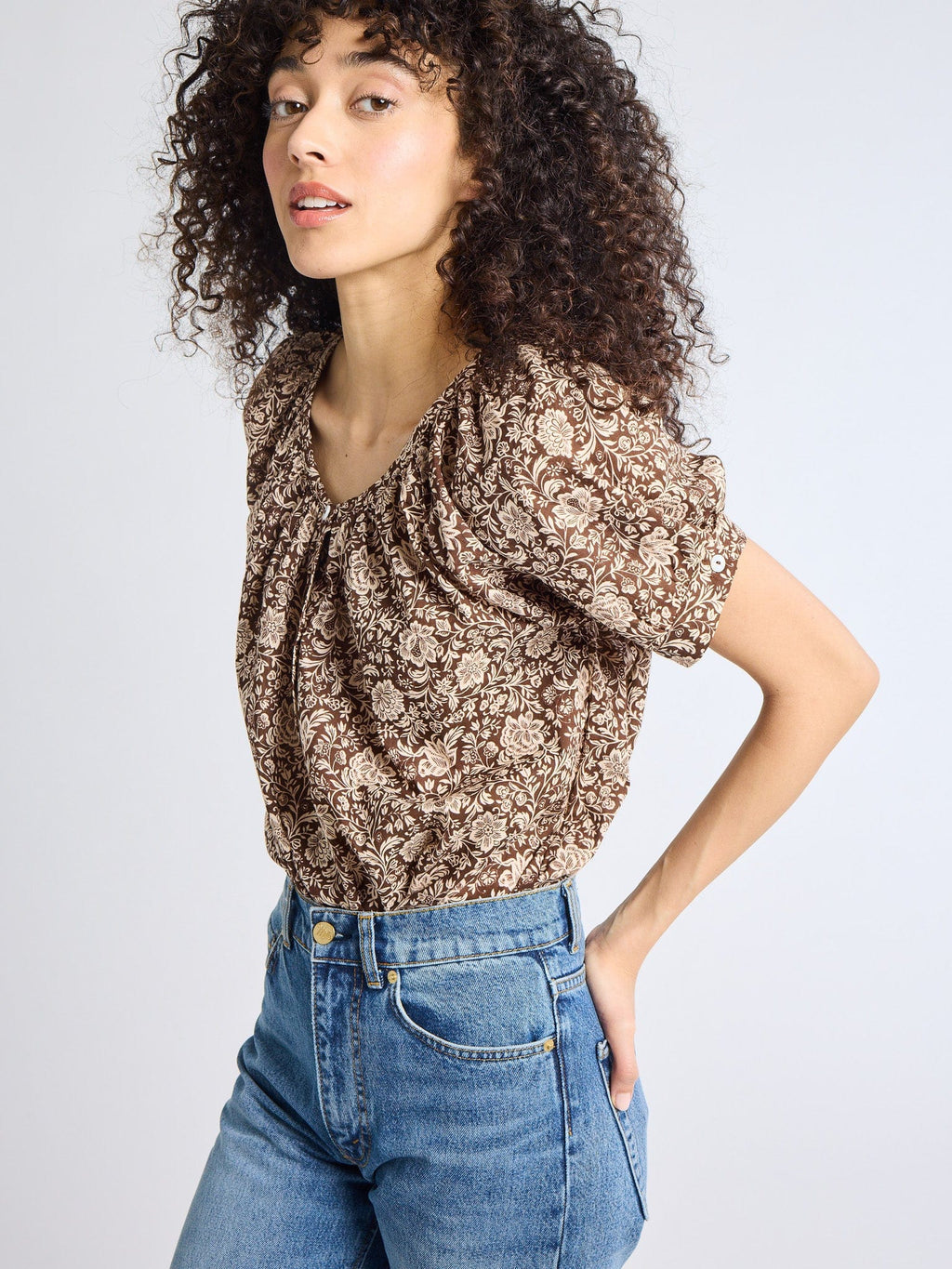 Naomi Blouse Cocoa Floral