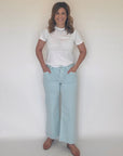 Lt. Blue Wide Leg Crop