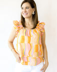 Orange/Lavender Cotton Voile Shirt