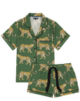 Cheetah Pajama Shorts Set
