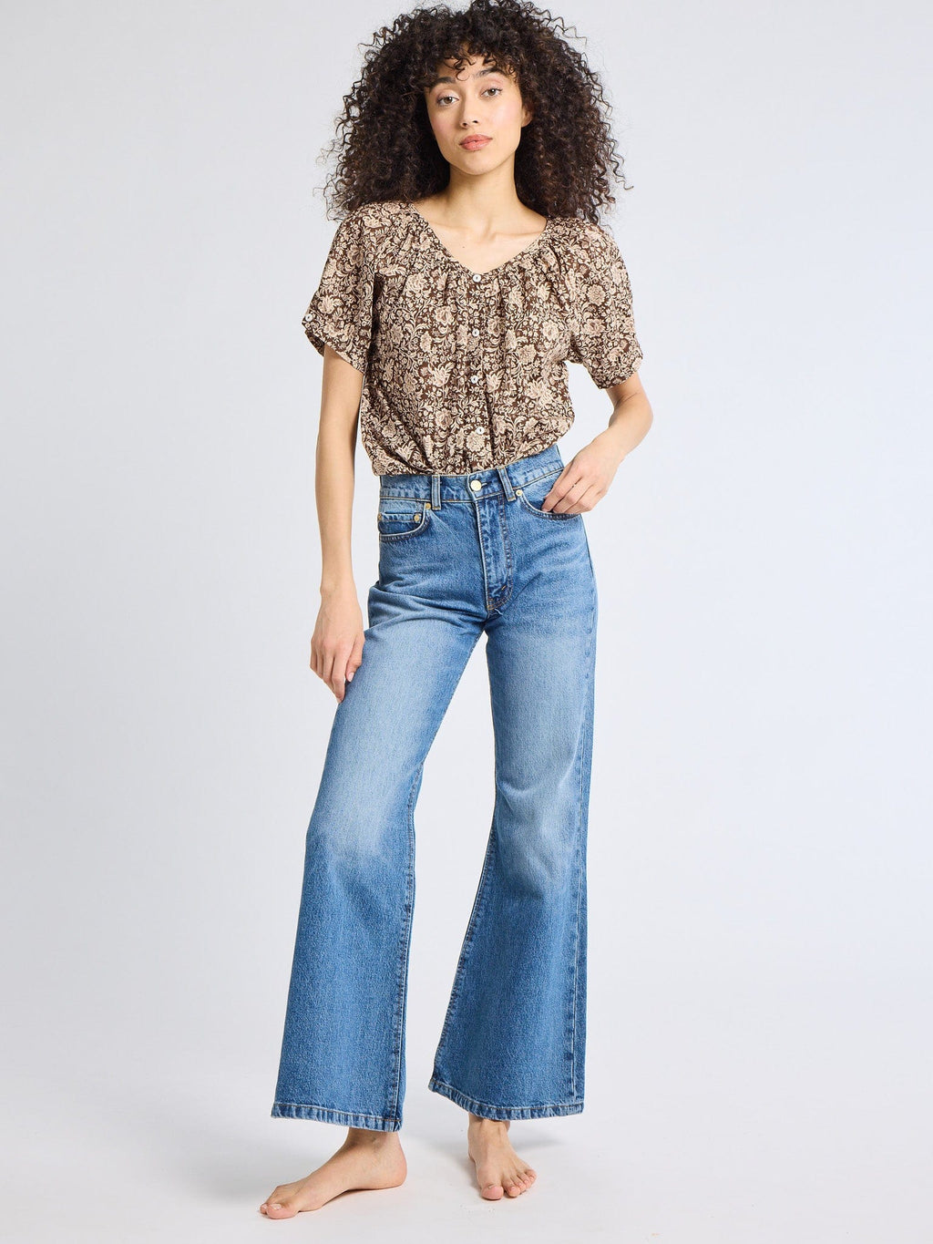 Naomi Blouse Cocoa Floral