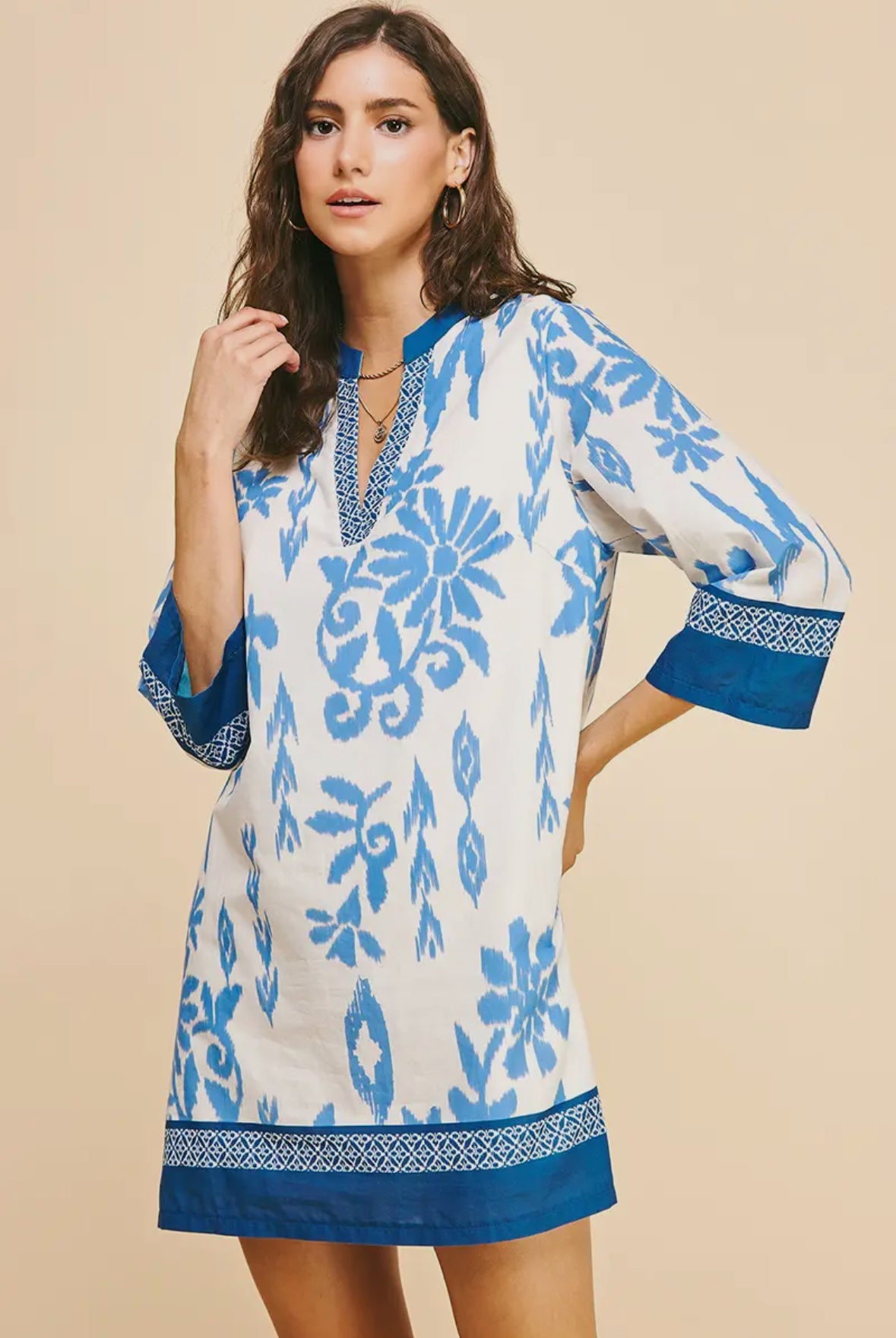 Navy Ikat Tunic