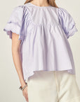 Scallop Hem Sleeve Blouse