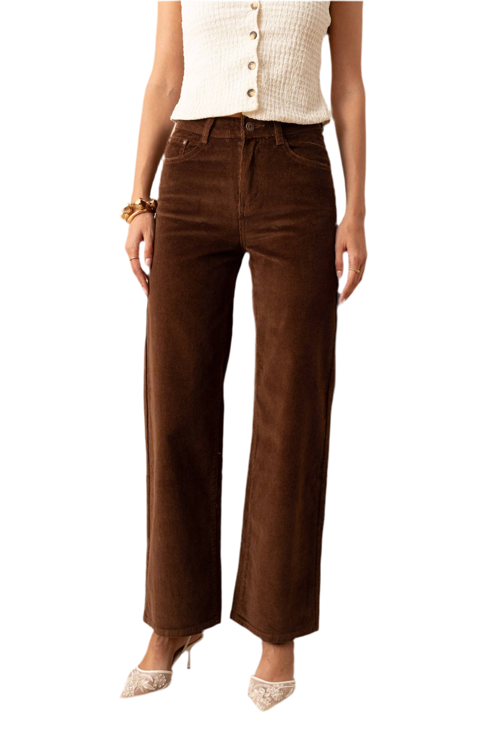 Corduroy Wide Leg Crop