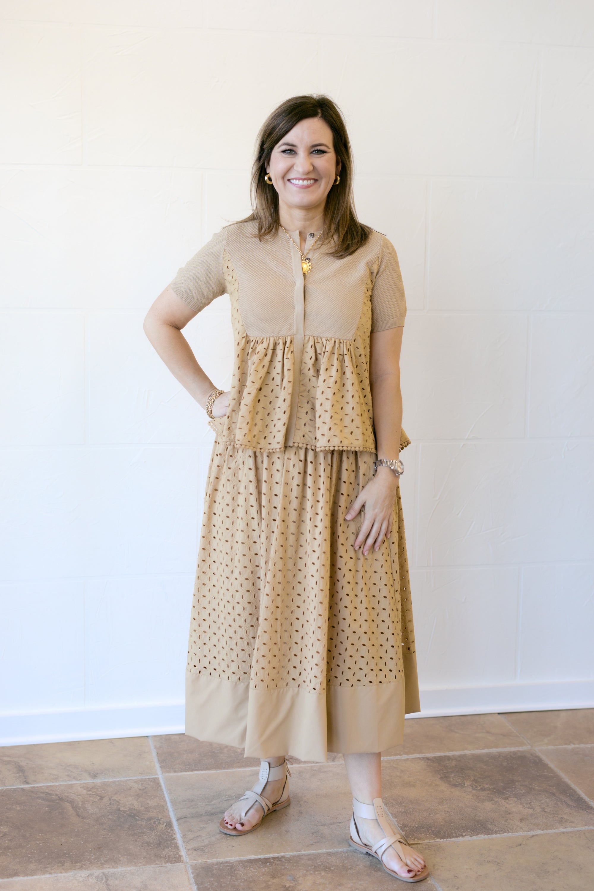 Butterscotch Eyelet Blouse