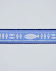 Blue & White Batik Fish Dog Collar