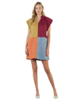 Colorblock Suede Dress
