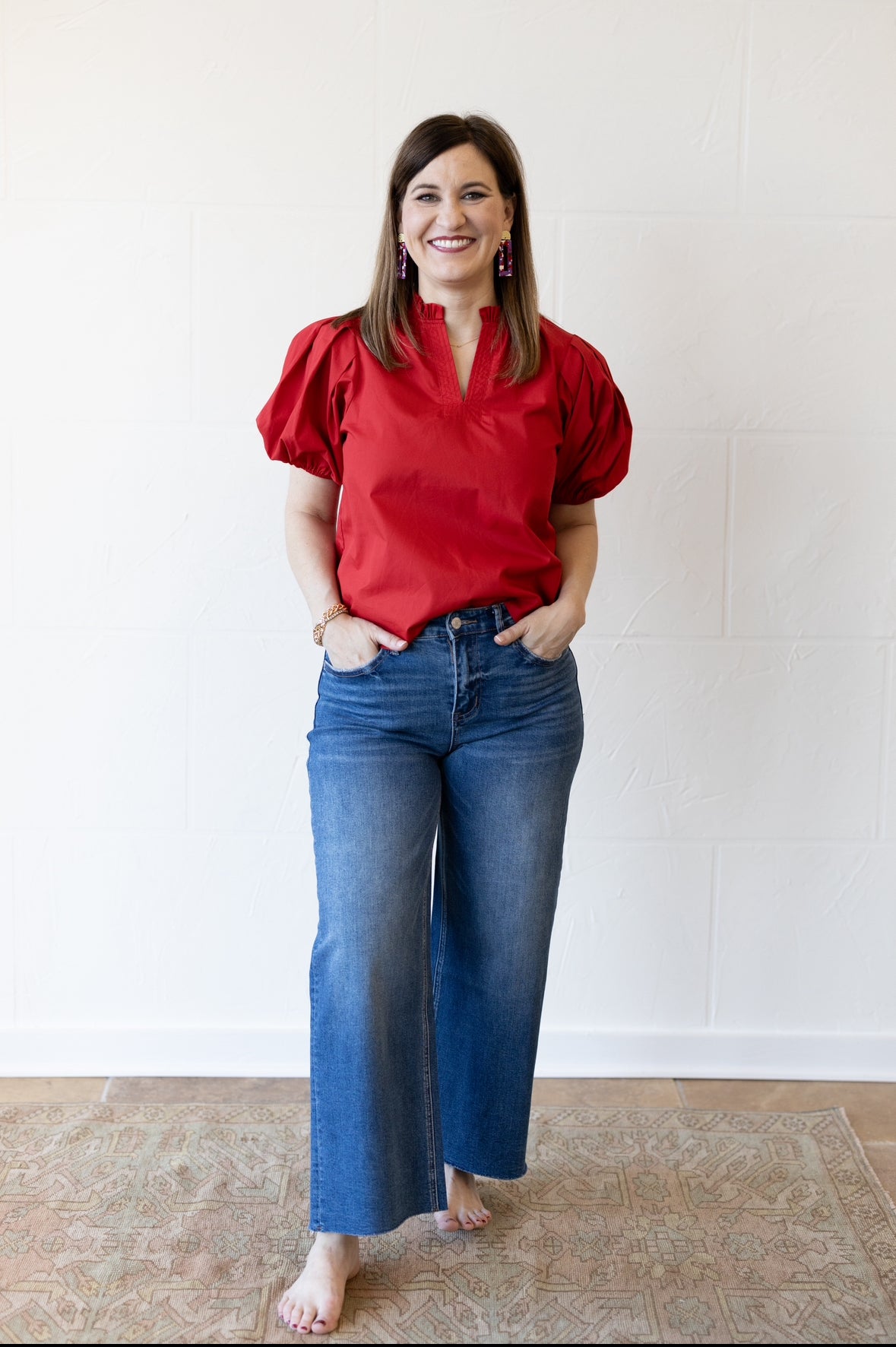 Blue Denim Wide Leg Crop