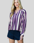 Purple Stripe Blouse