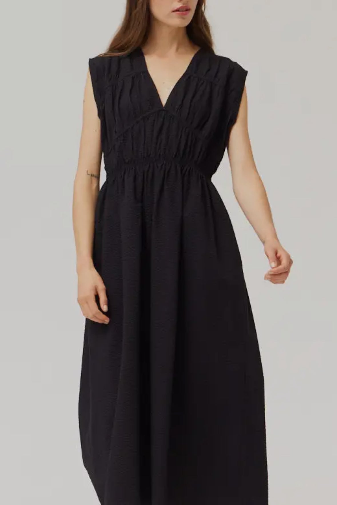 Seersucker Midi Dress