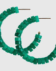 Green Beaded Candy Statement Hoops
