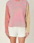 Stripe Color Block Sweatshirt