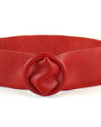 Leather Belt W/ Round Leather Buckle