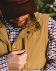 men's button and zip up durable stylish hunting vest