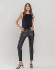 Mid Rise Coated Crop Skinny