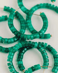 Green Beaded Candy Statement Hoops
