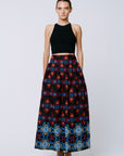 embroidered maxi festive fiesta skirt