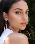 18K Drop Paperclip Earrings