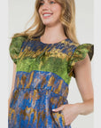 playful date night metallic mini dress