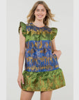 playful date night metallic mini dress