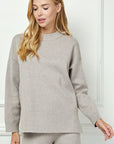mock turtleneck long sleeve knit sweater
